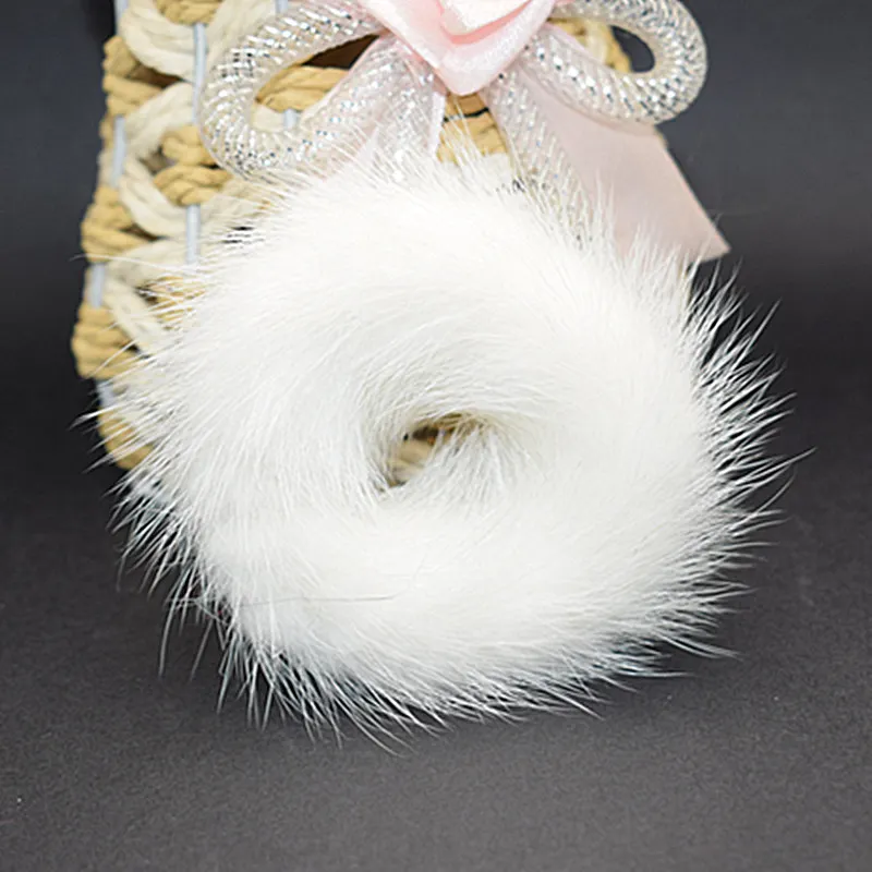 Корейские ремешки для волос из натурального меха эластичные аксессуары