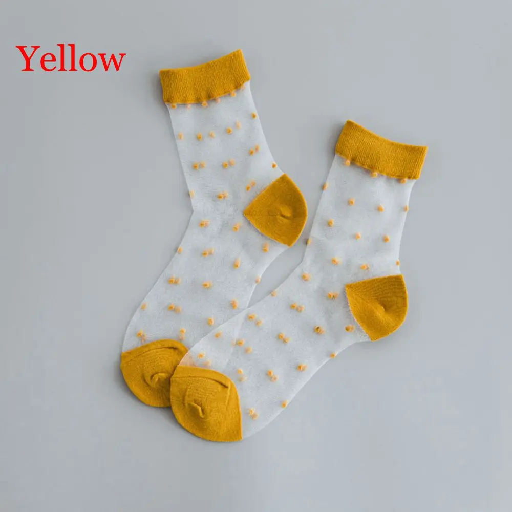yellow 1 пара невидимые женские носки повседневные дышащие прозрачные сетчатые носки женские милые сексуальные короткие носки для отдыха - Цвет: yellow