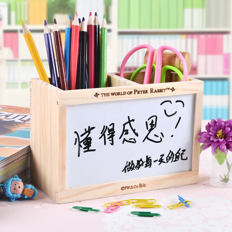 Креативные держатели для ручки деревянные двухслойные с грифельная доска