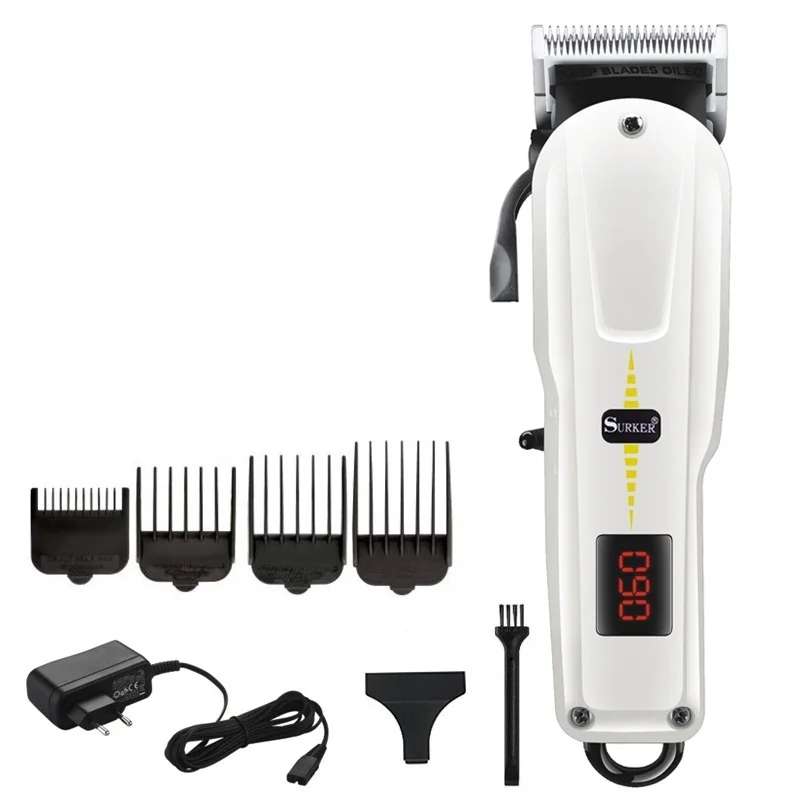 4 guiding combs Беспроводная мощная машинка для стрижки волос Профессиональная Парикмахерская Машинка для стрижки волос регулируемая борода Электрический триммер для волос для мужчин - Цвет: 4 guiding combs