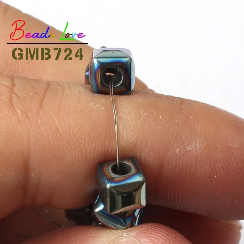 Бусины из гематита с большим отверстием для изготовления ювелирных изделий