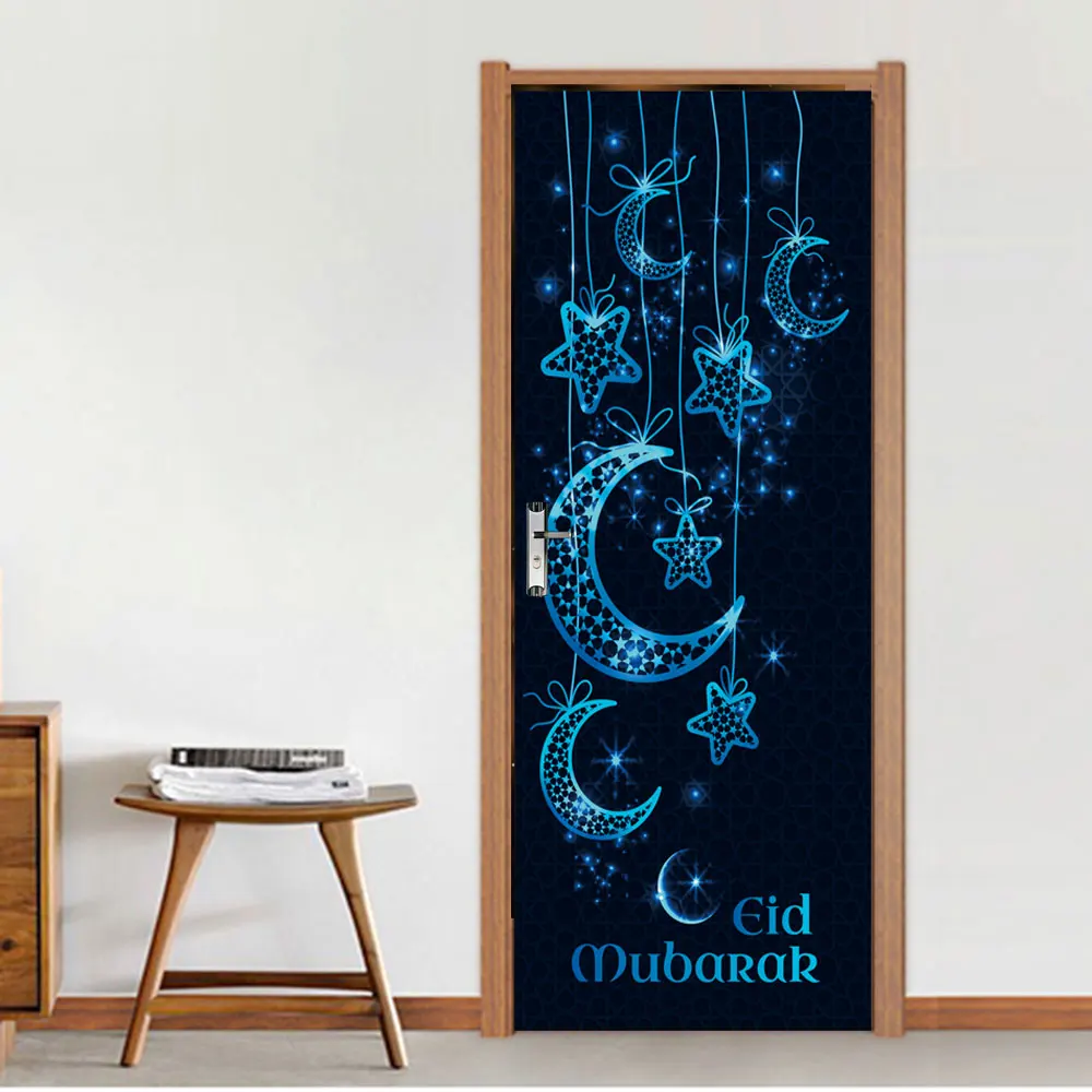

Muslim Happy New Year Eid al-Fitr door sticker Glass window sticker Creative wooden door renovation wall sticker