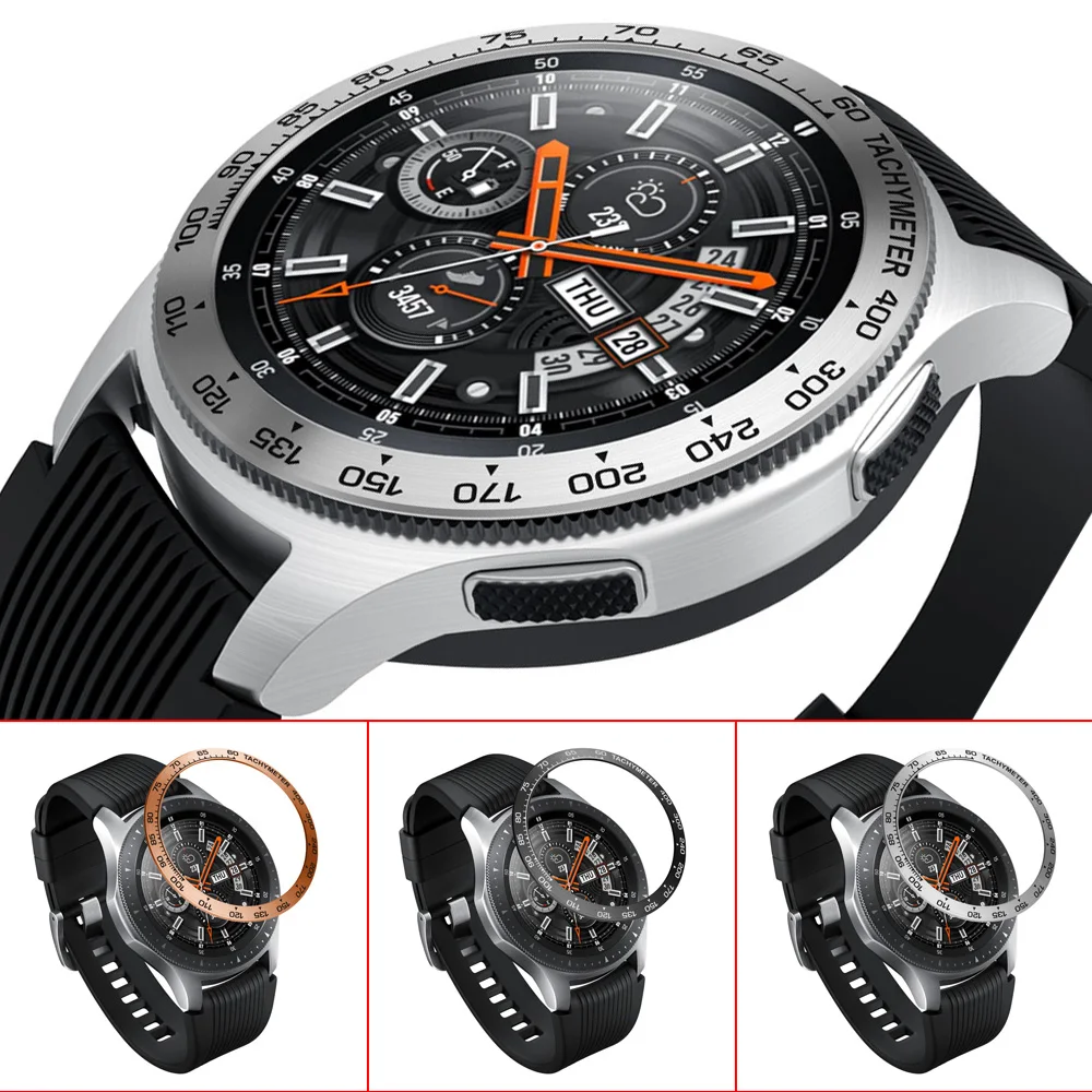 Кольцо ободк для смарт часов Samsung Galaxy Watch 46 мм клейкое покрытие металлическое
