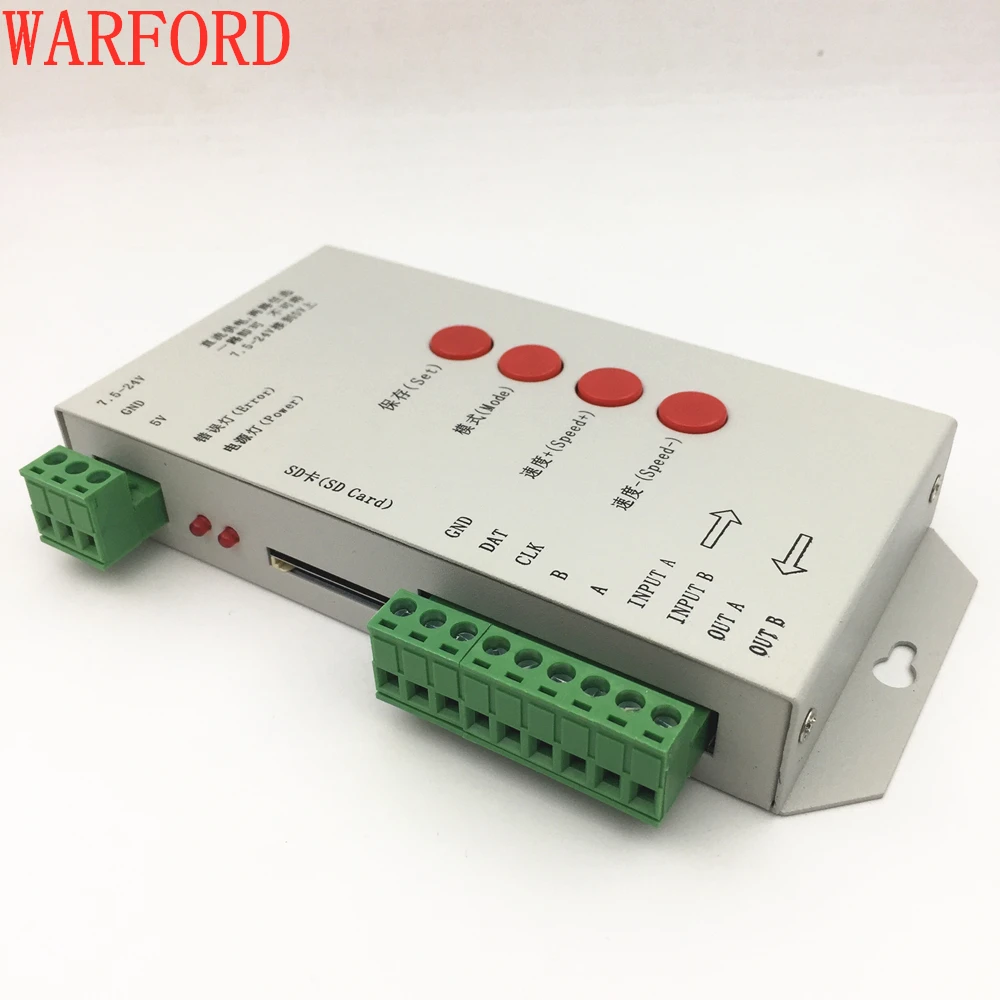 T1000S SD карты WS2801 WS2811 WS2812 WS1903 LPD6803 светодиодный 2048 контроллер пикселей DC5 ~ 24 V T 1000S DMX