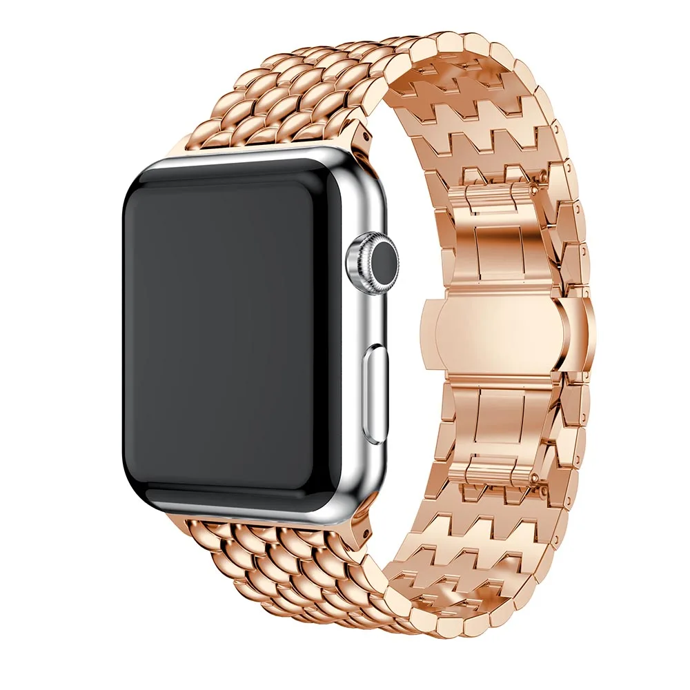 Роскошный ремешок для часов из нержавеющей стали apple watch band 42 мм/38 мм/44 мм/40 браслет