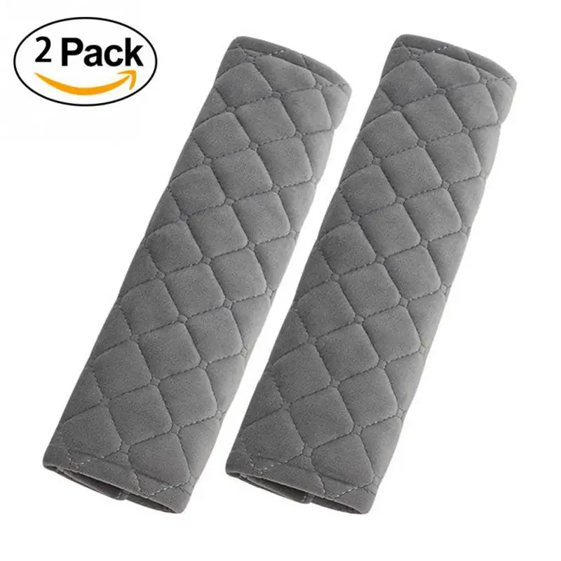 2 pcs Car cotton Baby Safety belt for Car Shoulder Protector car-styling girdled pad on the seat belt cover safety belts pillow - Название цвета: Серый