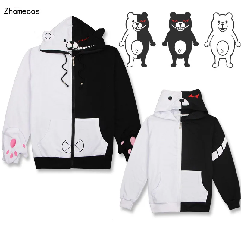 Мужские и женские хлопковые худи Danganronpa Monokuma толстовка из флиса костюм для