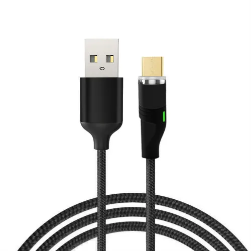 Магнитный USB кабель VOXLINK 1 м светодиодный для iPhone Xs 6 и USB TypeC кабель и Micro USB нейлоновая оплетка для samsung Xiaomi huawei LG USB C - Цвет: Black for Micro