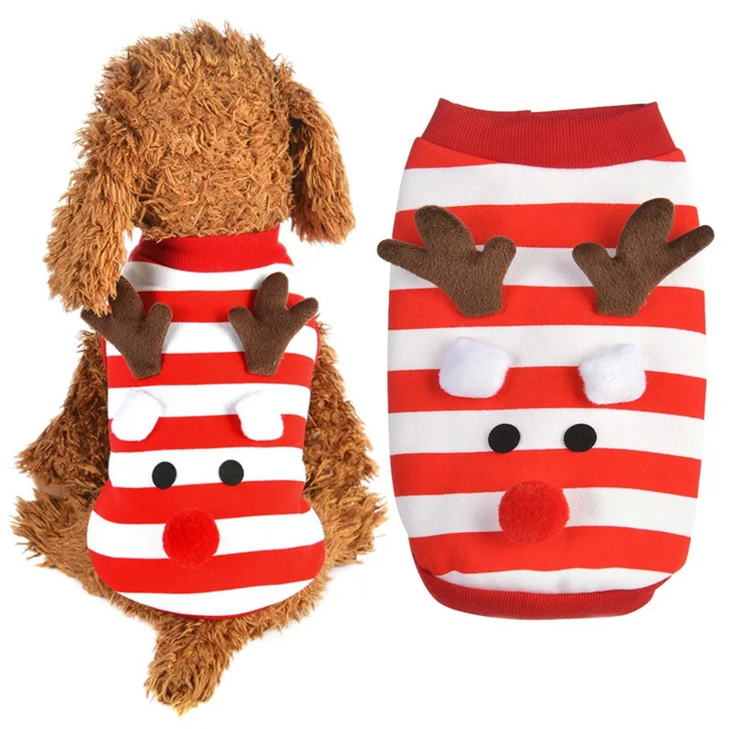 Christmas Dog Pet Shirt Casual Coat Cute Elk Cosplay Costume Clothes Cat Santa Puppy Supplies|Собачьи жилеты| |
