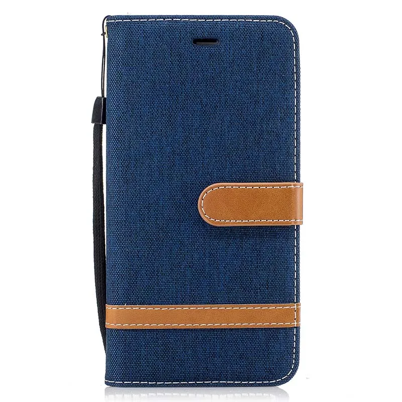Dark Blue Хит, новинка, B118, хит, цветной Чехол-книжка с подставкой для samsung Galaxy J3 J5 A3 A5, тканевый чехол для Motorola Moto G4 G5 Plus - Цвет: Dark Blue