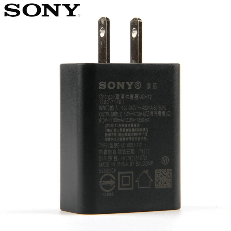 Only-US-Adapter Оригинальное высокоскоростное дорожное зарядное устройство SONY Xperia XZ2 Premium G8142 XZP G8142 XZs G8232 X Compact F5321 XA1 Ultra H4233 XA1 Plus - Тип штекера: Only-US-Adapter