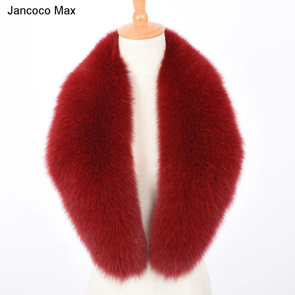 Jancoco Max, новинка, зимний воротник из натурального меха серебристой лисы, высокое качество, модный шарф, шуба, парка, воротники, S7307