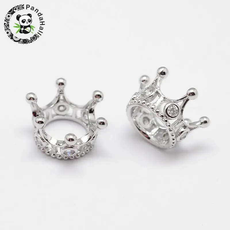 Корона латунь микро проложить класса AAA кубического циркония бусины с большим