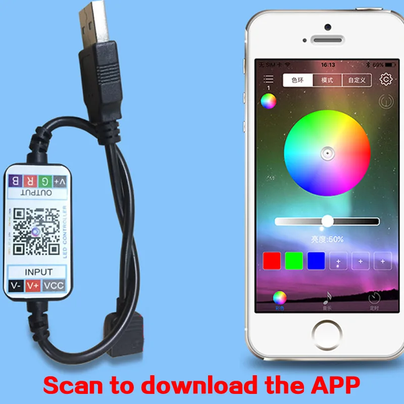 Bluetooth USB цветных(RGB) светодиодных лент пульт дистанционного управления DC 5 V-12 V Беспроводной пульт дистанционного управления с 4pin цветных(RGB) светодиодных лент светильник ing лента светильник