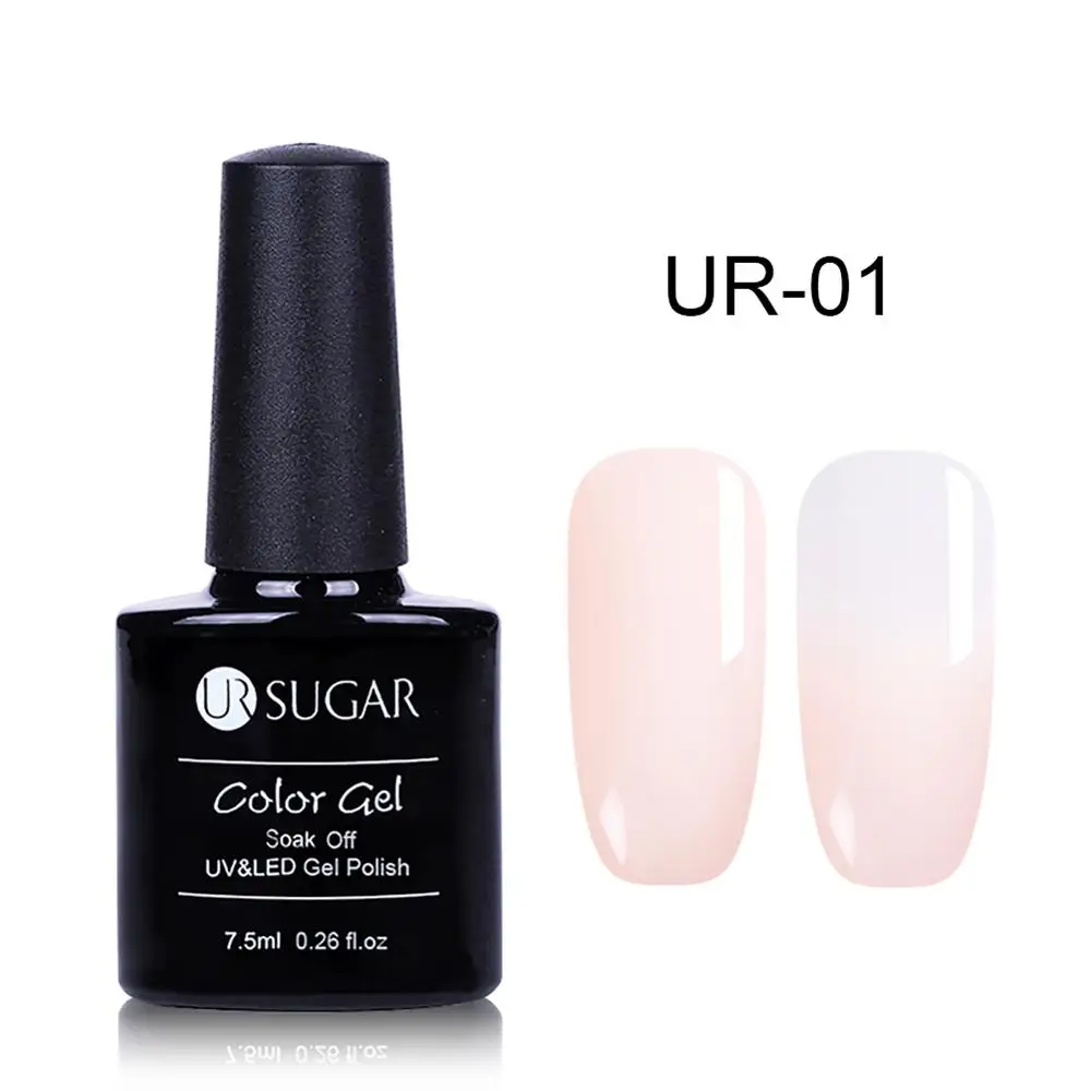 Ur Sugar 7,5 мл Опаловый Желейный гель прозрачный розовый лак замачиваемый лак для ногтей УФ-Гель-лак - Цвет: UR 01