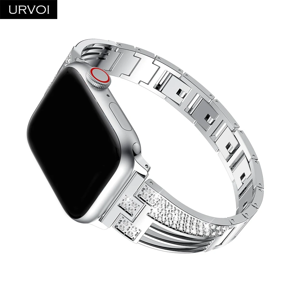 URVOI band для Apple Watch series 6 5 4321 модный браслет с резьбой девочек роскошный ремешок
