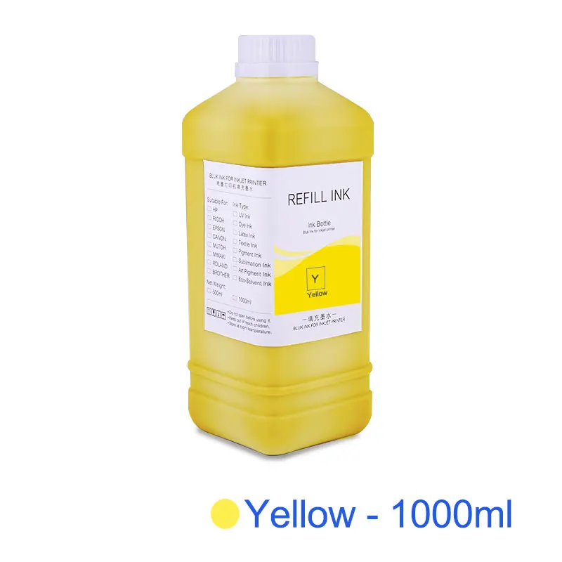 1 PCS - Yellow 1000 мл/бутылка пигментные чернила для hp Designjet 500 800 4000 5000 5500 T770 T790 T1100 T1300 Z2100 T2300 Z3100 Z5200 Z6100 принтер - Цвет: 1 PCS - Yellow