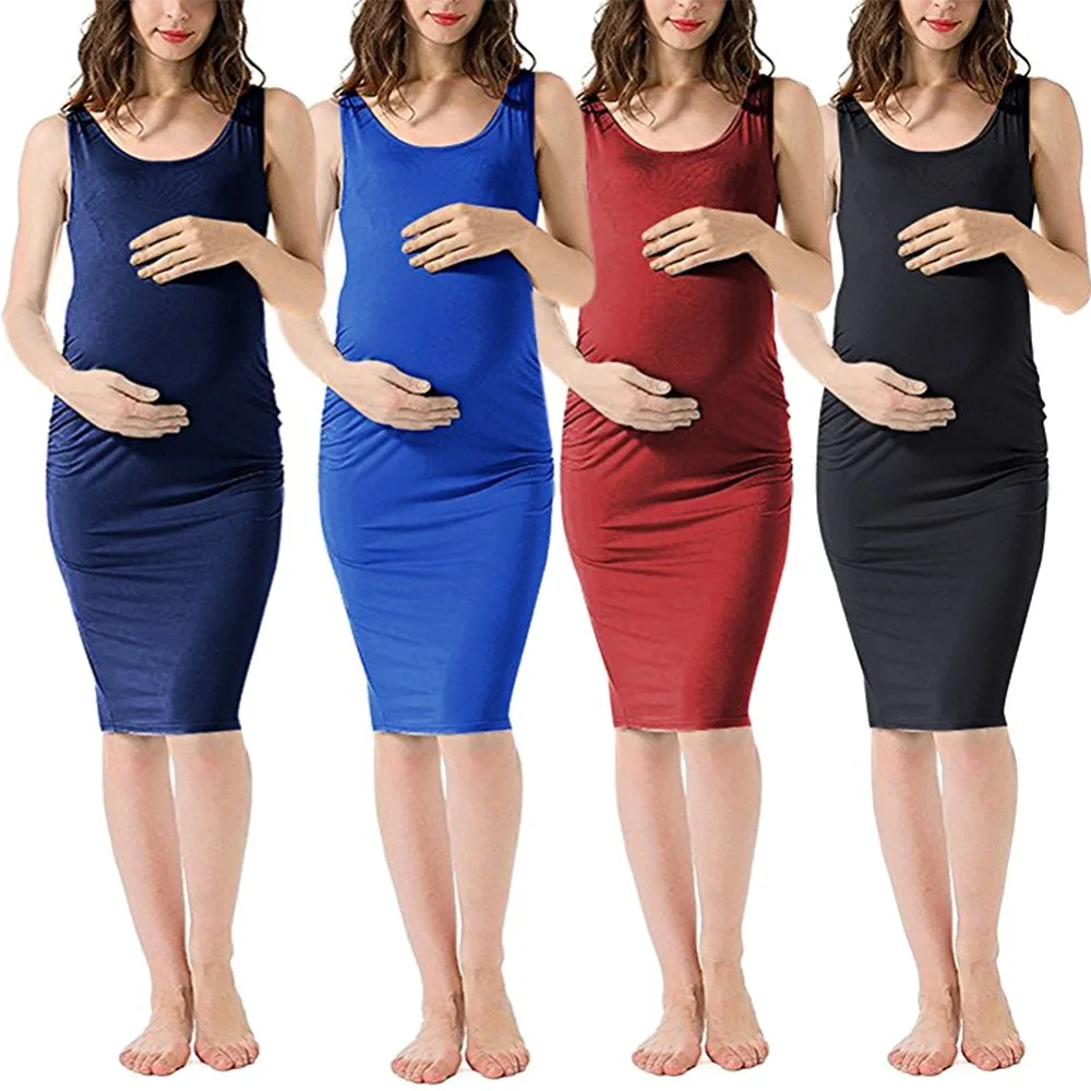 2019 Новое модное платье для беременных сексуальное на бретелях повседневный