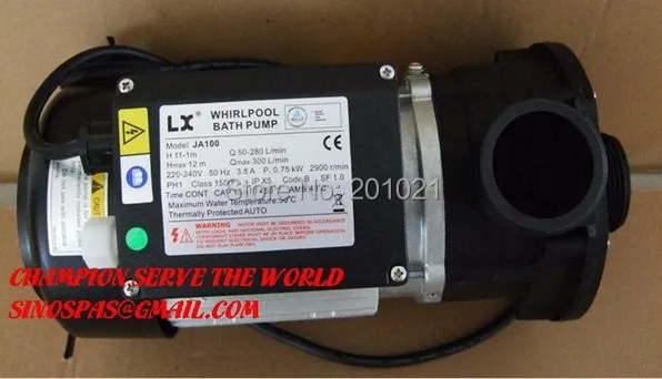 Спа насос JA100 1. 0HP/0 75 кВт и ванна LX джакузи спа бассейн циркуляционный 1.0HP |