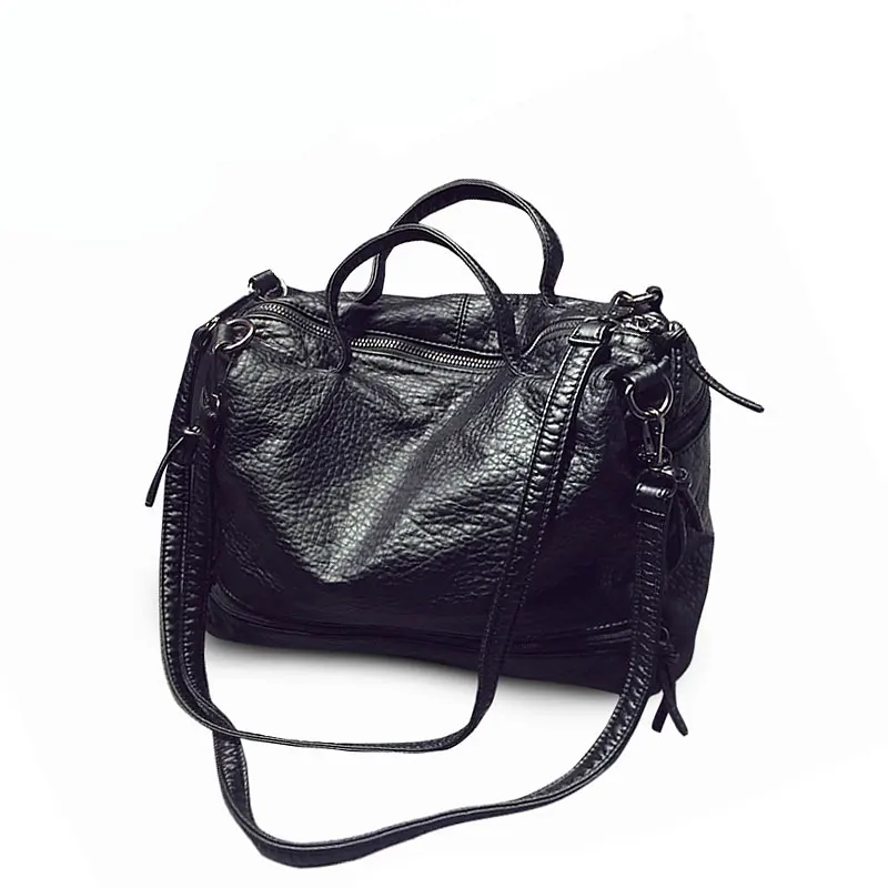 High Capacity Washed Leather Crossbody Bags For Women 2020 Luxury Quality Handbags Female Designer Briefcase Travel Bag | Багаж и сумки