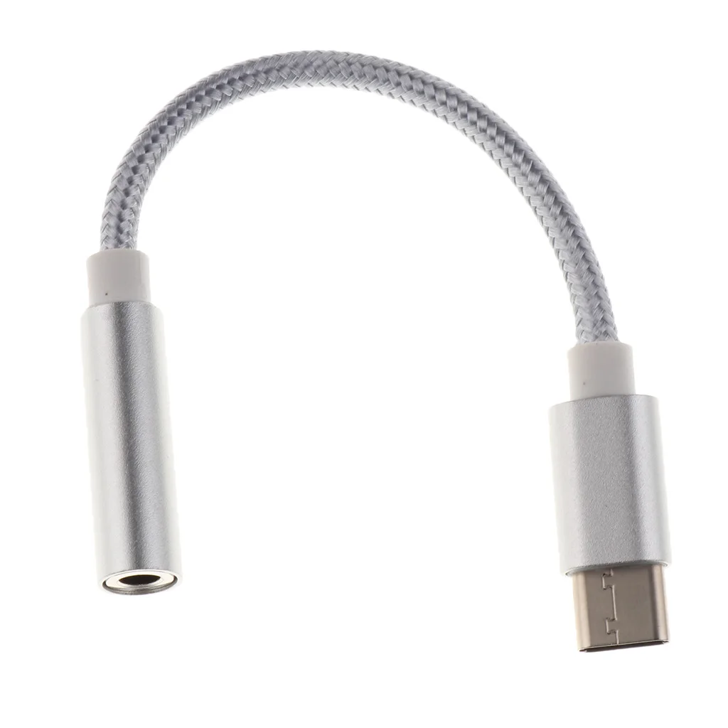 2 шт. нейлоновый Плетеный USB 3 1 Тип C до 5 мм Женский Разъем для наушников аудио
