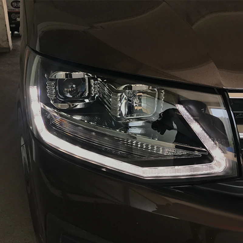 hlxg Car Styling H7 Head Lamp case for Volkswagen Caravelle T6 2017 2018 LED Headlight DRL Lens headlamp Assembly | Автомобили и