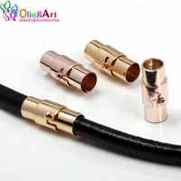 olingart 6pcslot gold strong round magnetic clasps fit 5mm leather cord bracelets diy connectors accessories making fittings