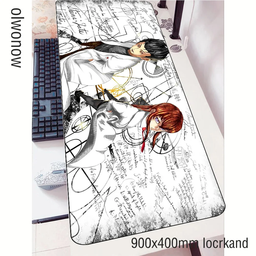 Коврик для мыши steins gate геймер рождественские подарки 90x40 см коврик notbook игровой