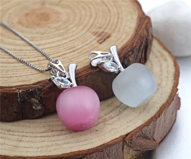 Ювелирные изделия из опала в форме яблока 100% Гарантированная Подвеска серебра 925