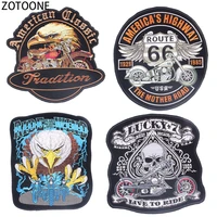 zotoone stylish punk skull patch iron on large back patches sewing on clothing eagle bike embroidery patches for clothes badges