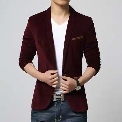 Кофе/черный/хаки британский стиль Повседневное пиджак Slim Fit Blazer Для мужчин бренд