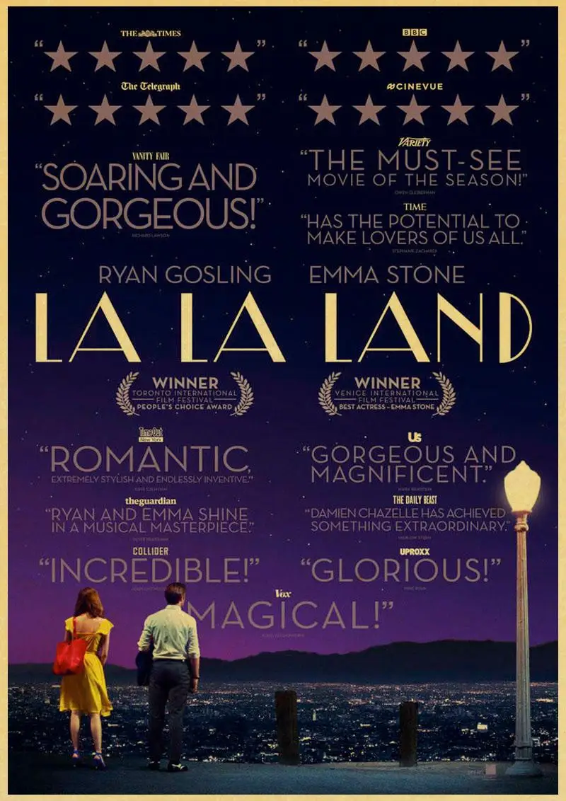 Ла Ленд ретро постер винтажный на e mail Декор стены искусства крафт бумага фильм