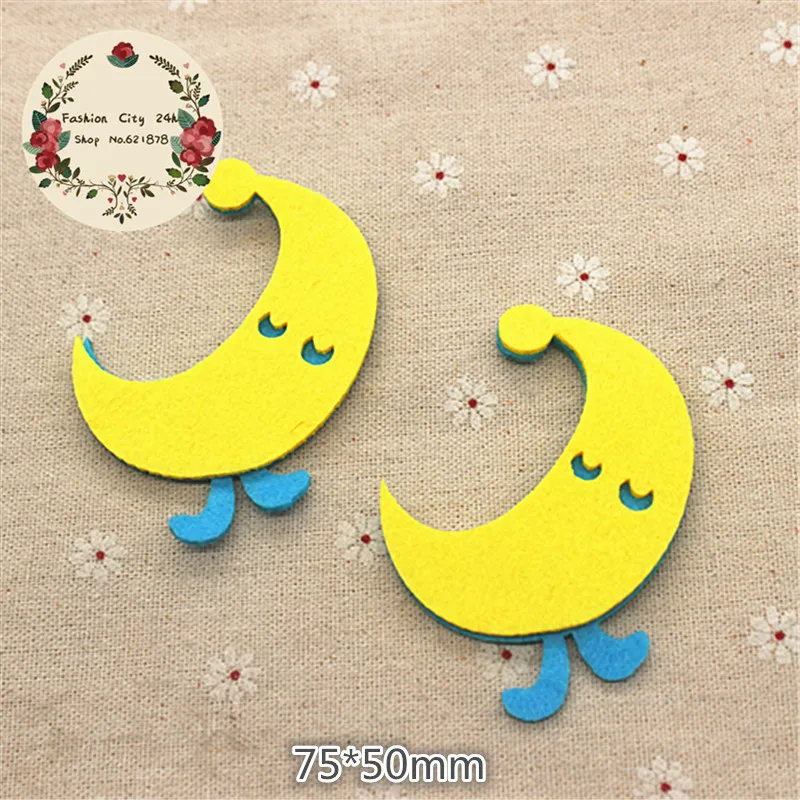 10 шт. нетканые аксессуары для рукоделия 75 х50 мм|cloth applique|felt accessoriesmoon patch |