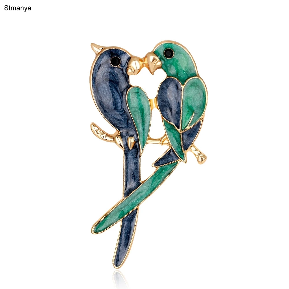 

Rhinestone Enamel Parrot Bird Brooches Men Women's Alloy Bird Branch Brooch Pins Suits Dress Banquet Brooch Jewelry Gift H1287