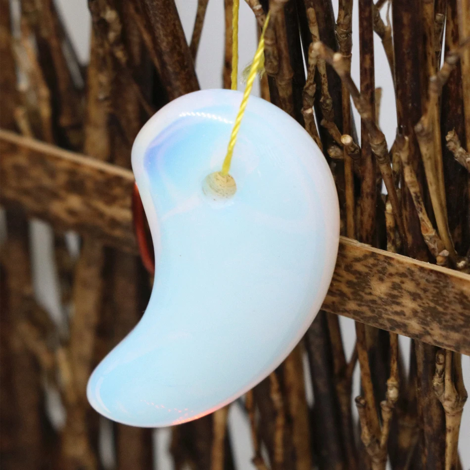 Классический натуральный белый опал лунный камень 35*20 мм подвеска магатама