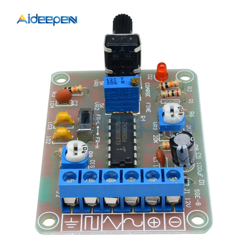DC 12V ICL8038 Monolithic Function Signal Generator Module Sine Square Triangle Welded | Инструменты