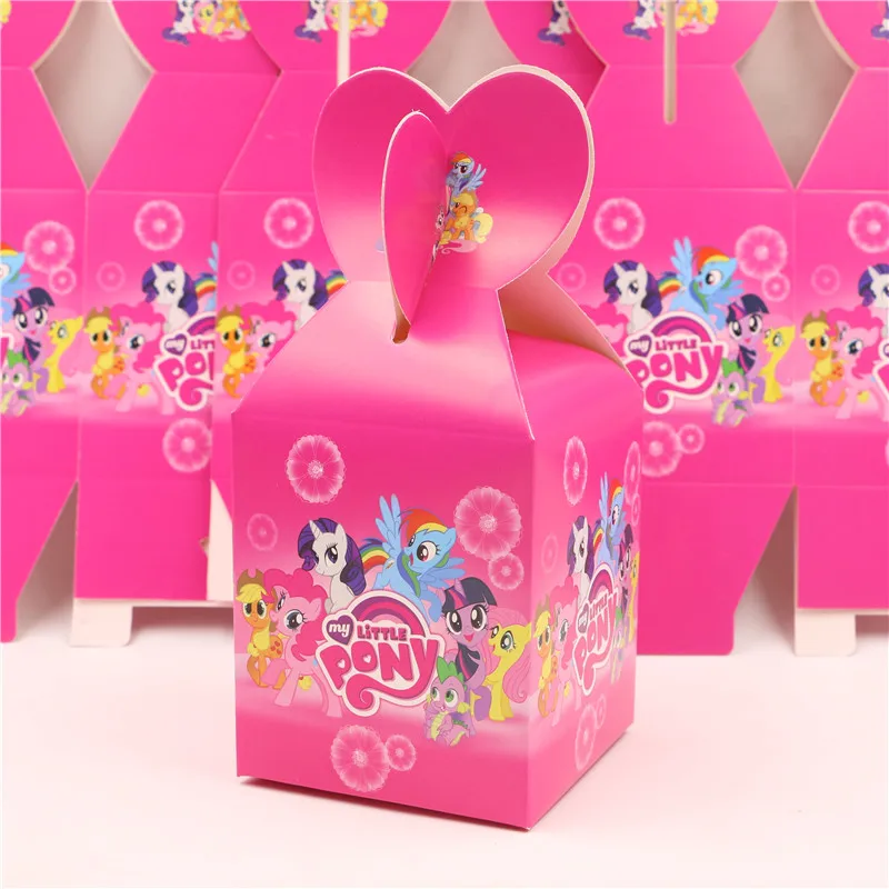 6 шт./лот новые бумажные сумки с рисунком из мультфильма Мой Маленький Пони