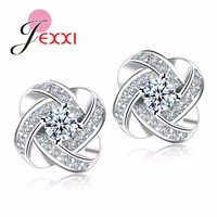 yaamel 925 sterling silver crystal stud earrings for women fashion luxury cubic zirconia paved wedding earring jewelry accessory