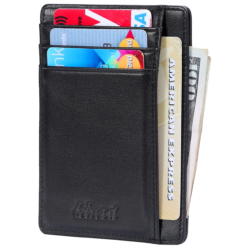 Тонкий кошелек RFID держатель кредитной карты передний карман минимализма Secure
