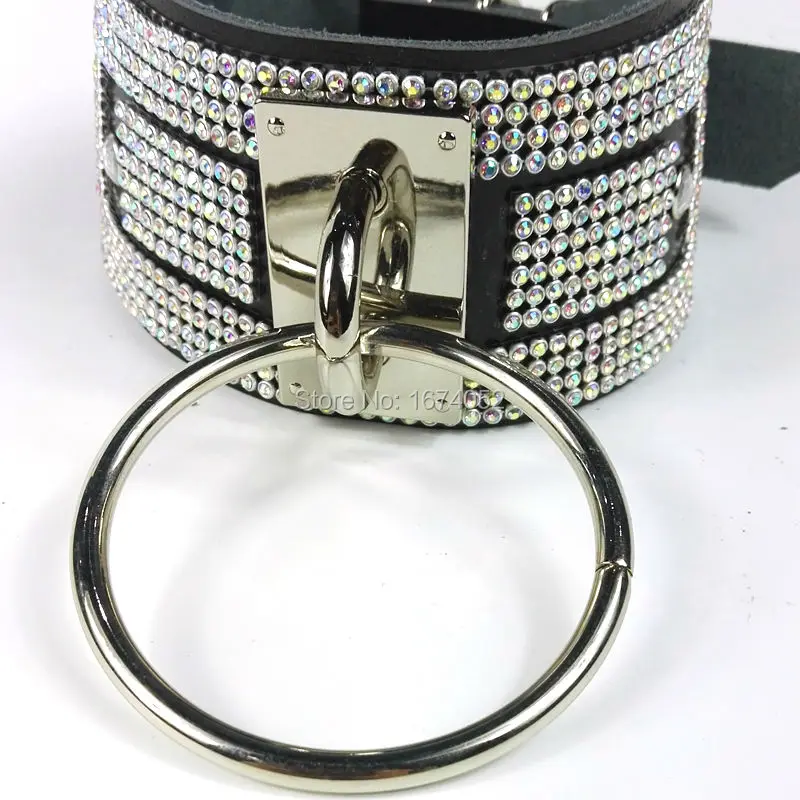 Роскошный стильный Фетиш кожаный чокер оверсайз Exagerate широкополосный большой O