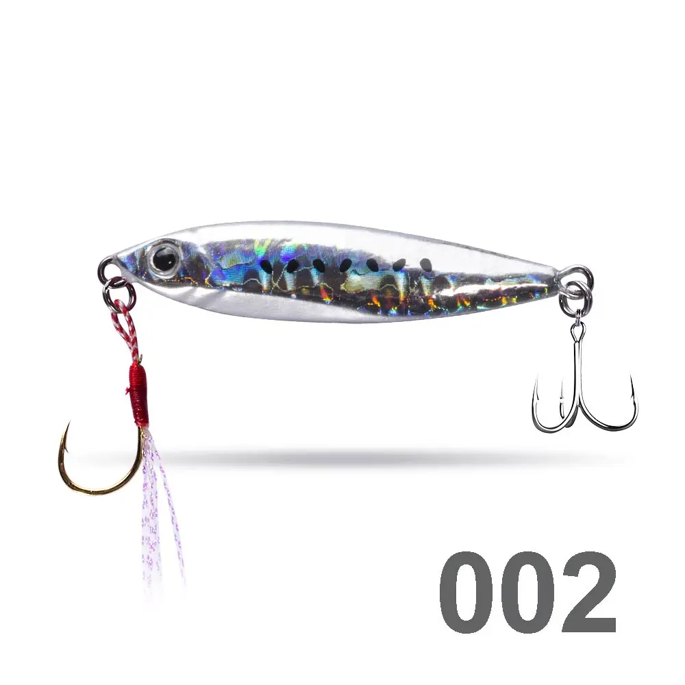 002 Hunthouse metal jig fishing lure slow jigging lead jig bait for trolling fishing 28g 63mm CAST SLIM with PE line hook - Цвет: 002