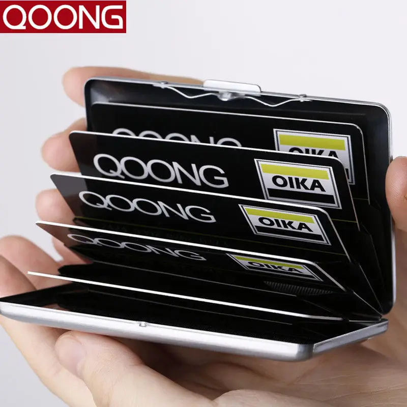 Дорожный кошелек QOONG из нержавеющей стали с защитой от влаги для мужчин и женщин 42