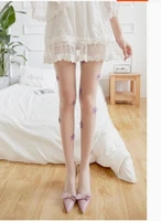 fashion lovely women embroidered pantyhose bottoming lady tight flower decoration