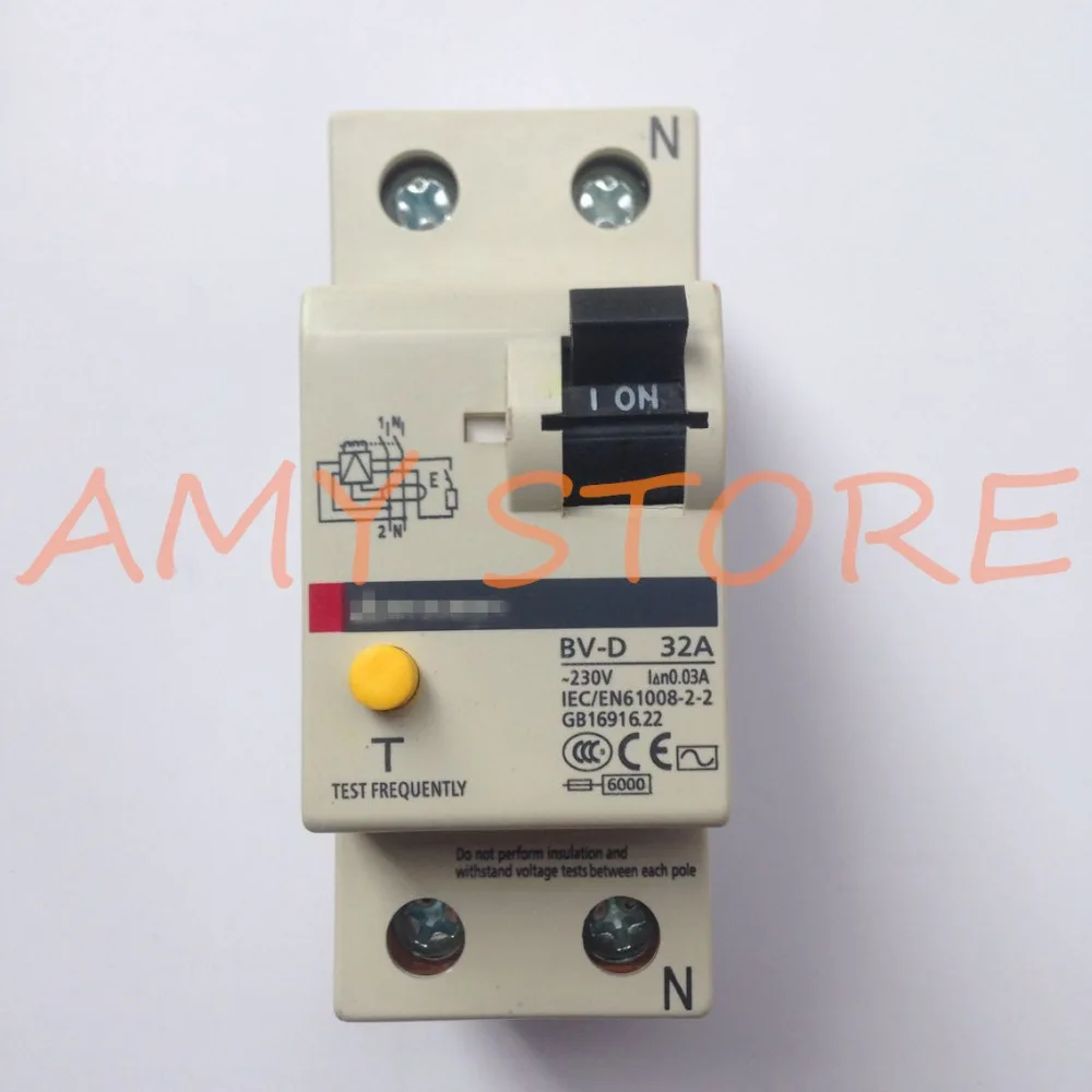 BV D 2P миниатюрный прерыватель цепи при утечке на землю 6A 16A 20A 25A 32A 40A 63A