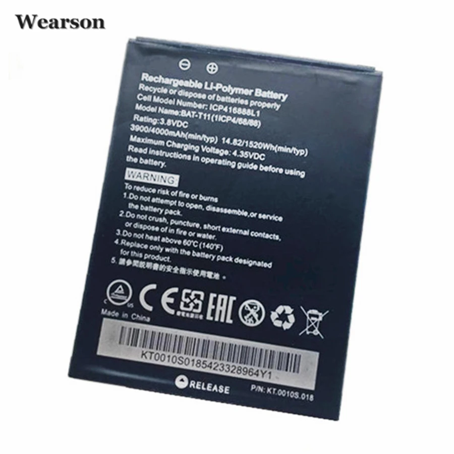 Wearson ICP416888L1 Z630 Батарея для acer T03 T04 Z630S BAT T11 4000 мАч отправить с номером отслеживания