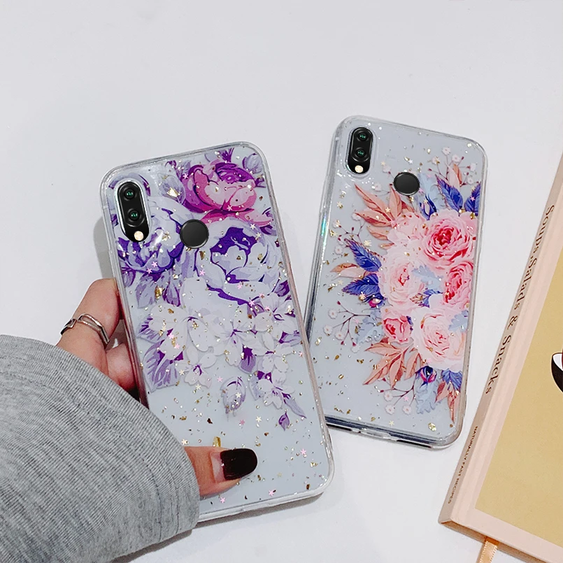 Luxury Floral Phone Case For Huawei P20 Lite Flower Pro Mate 20 pro Cover Coque Fund |