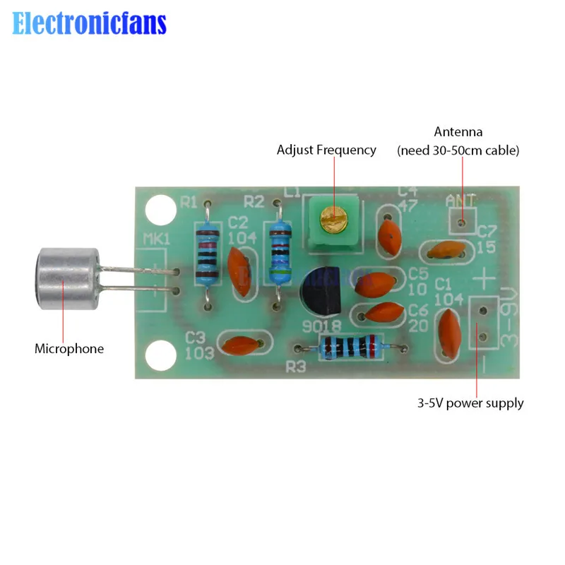 2 шт. встроенный беспроводной радиопередатчик FM 3 5 в 91 103 МГц|radio module|fm transmitter