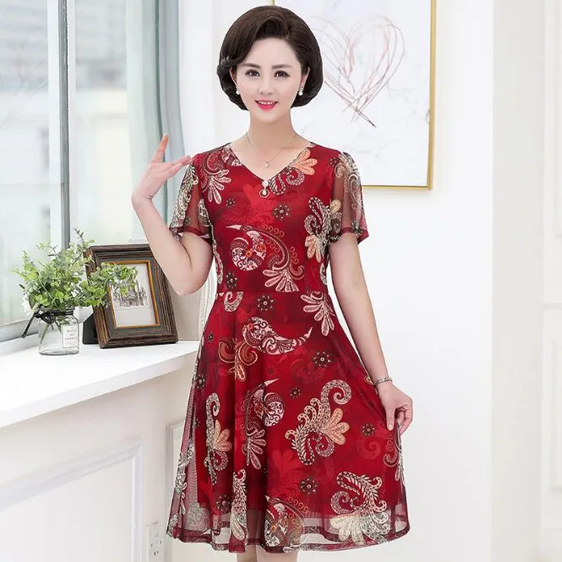 Женское платье с v образным вырезом элегантное Сетчатое принтом и коротким