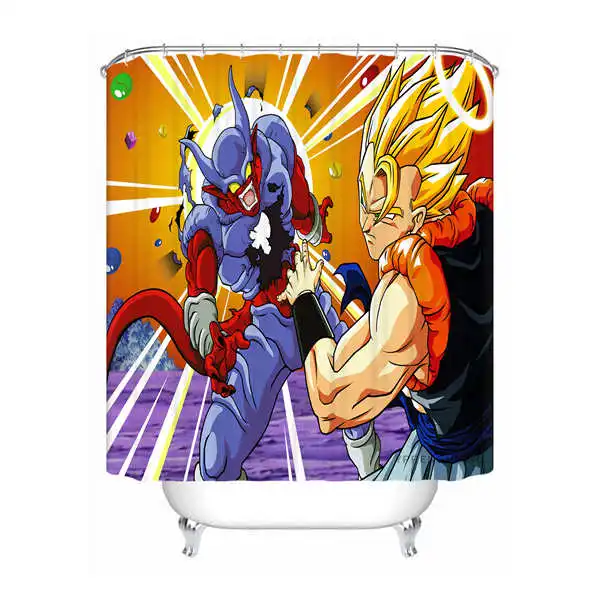 Пользовательские водонепроницаемые занавески для душа Dragon Ball Z Goku и Gohan аниме печать декор для ванной комнаты различные размеры#180324-01-04 - Цвет: Shower Curtain