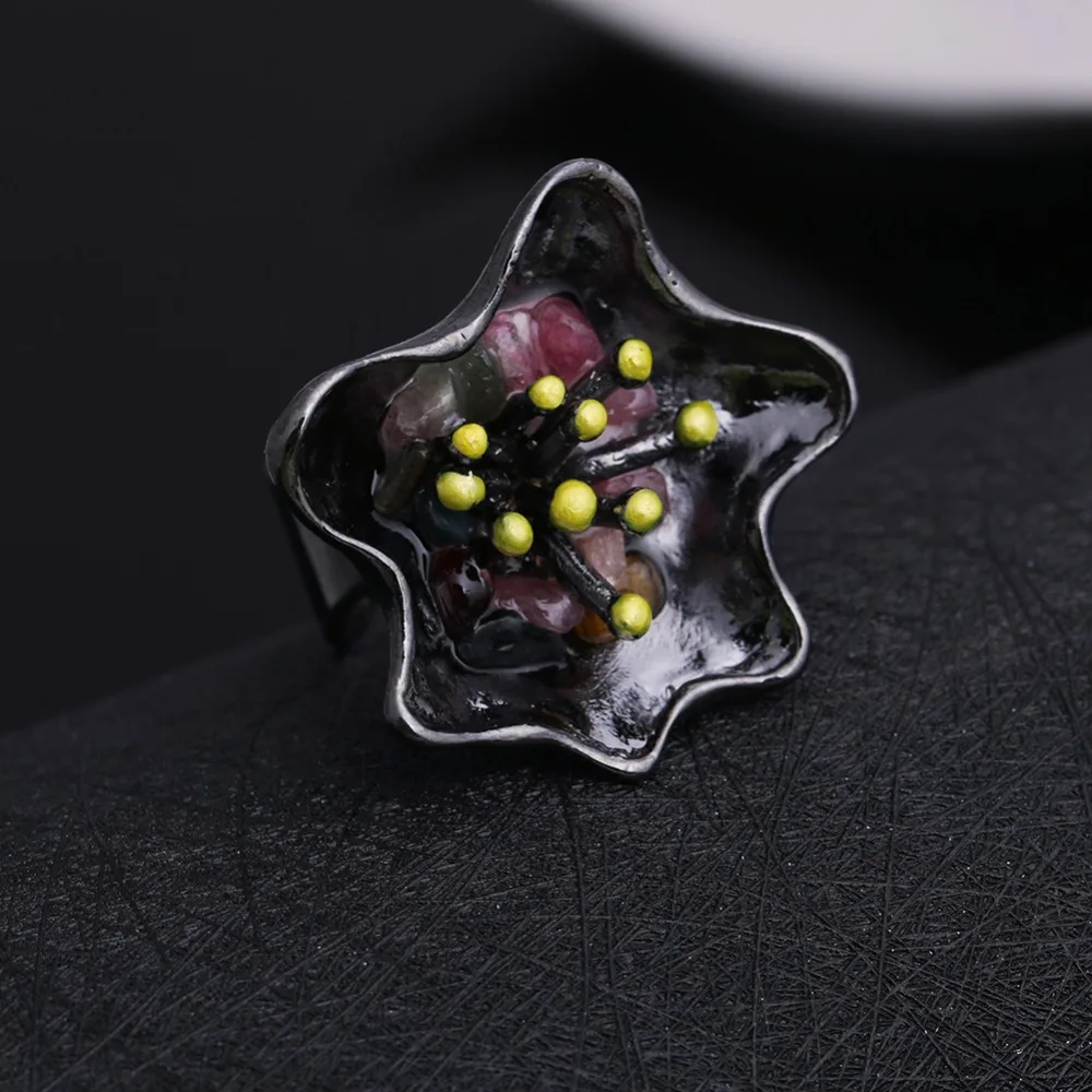 MloveAcc уникальный дизайн в стиле панк кольцо с разбитыми камнями цветные кольца